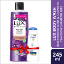 Lux Body Wash Black Orchid Scent & Juniper Oil 245ml With 79ml Dove Shampoo Free