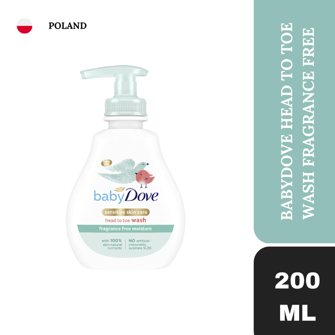 Dove Baby Head to Toe Wash Fragrance Free Moisture 200ml