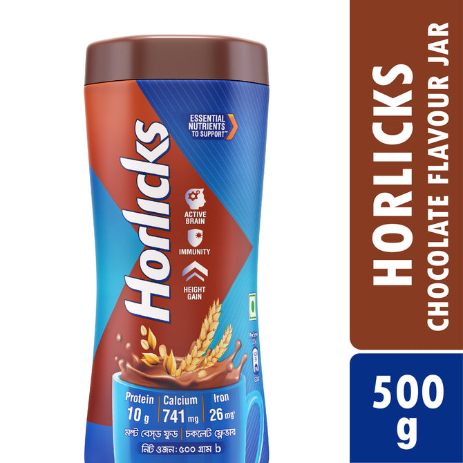 Horlicks Chocolate Flavour Jar 500g (Powder Drink)