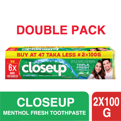Closeup Toothpaste Menthol Fresh (Twin Pack 2X100g)