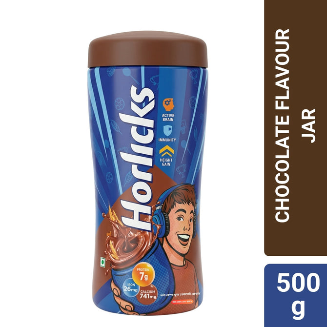 Horlicks Chocolate Flavour Jar 500g (Powder Drink)