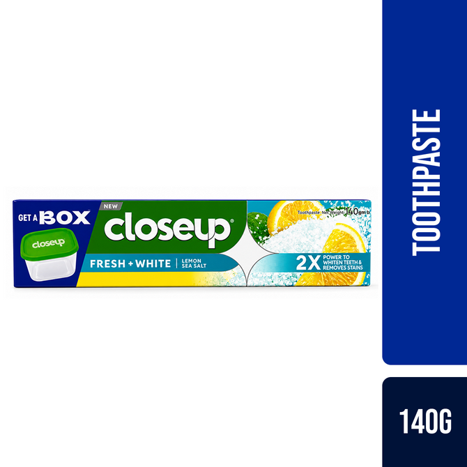 Closeup Toothpaste Lemon Sea Salt 140g Get A Box Free