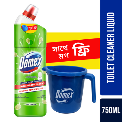 Domex Toilet Cleaning Liquid Lime Fresh 750ml Mug Free