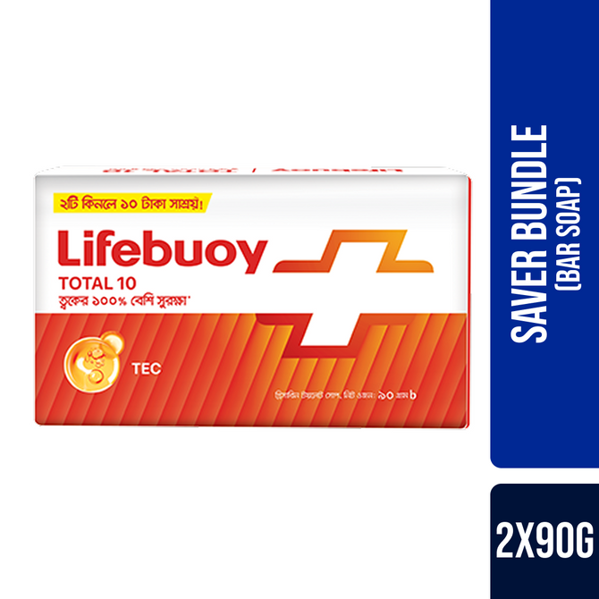 Lifebuoy Skin Cleansing Bar Soap Total 90g Combo Pack 2pcs
