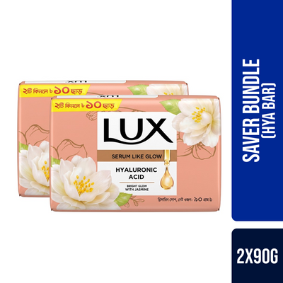 Lux Bright Glow Hya Bar Soap 90g Combo Pack 2pcs