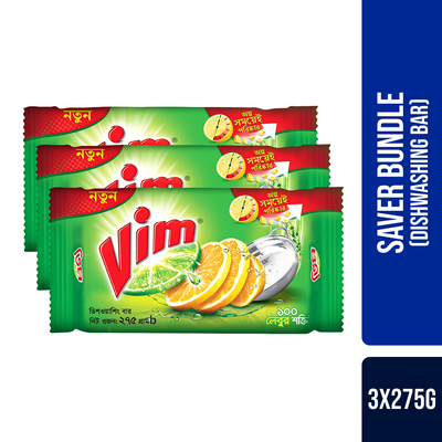 Vim Dishwashing Bar 275g (Bundle of 3)