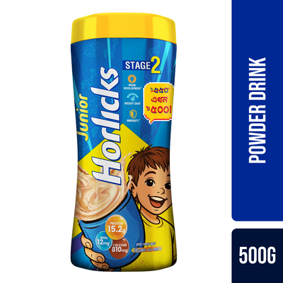 Junior Horlicks Health and Nutrition Drink Stage-2 Jar 500g (Powder Drink)