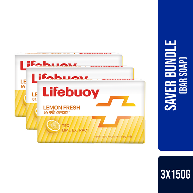 Lifebuoy Bar Soap Lemon Fresh 150g (Bundle of 3)