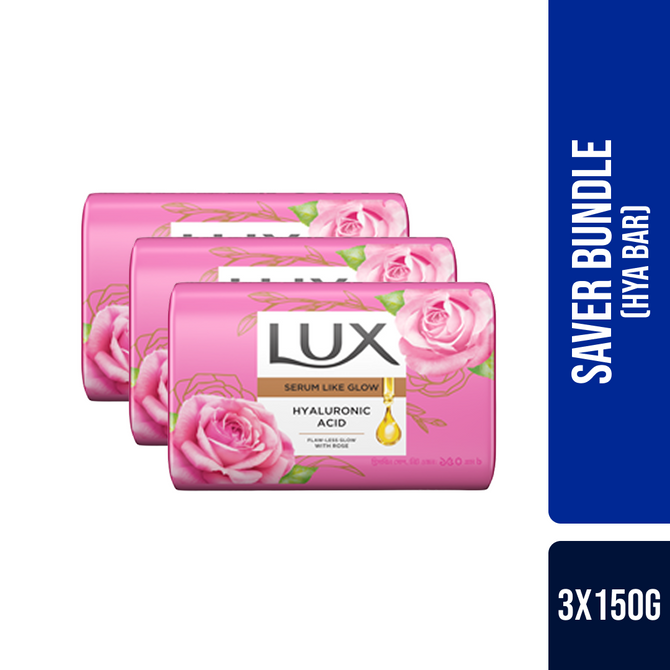 Lux Flaw Less Glow Hya Bar Soap 150g (Bundle Of 3)