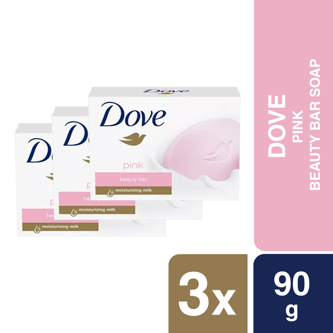 Dove Beauty Bar Soap Pink 90g (Bundle of 3)