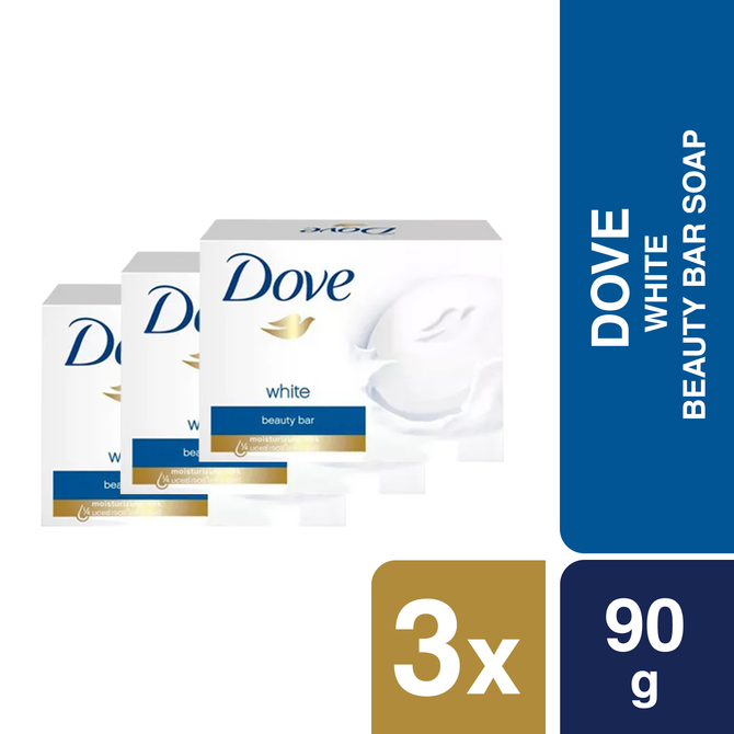 Dove Beauty Bar Soap White 90g (Bundle of 3)