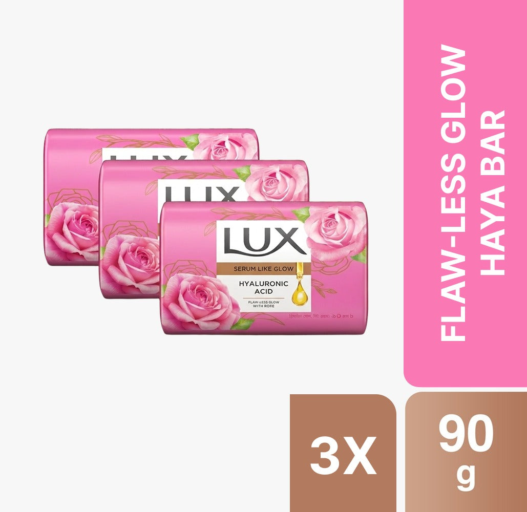 Lux Flaw Less Glow Hya Bar Soap 90g (Bundle of 3)