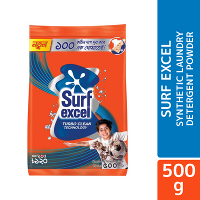 Surf Excel Synthetic Laundry Detergent Powder 500g