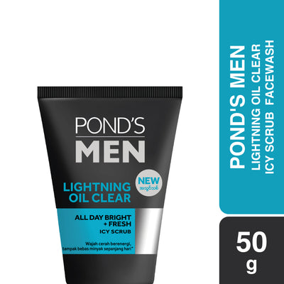 Pond's Men Facewash Lightning Oil Clear Icy Scrub 50g