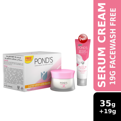 Pond's Bright Beauty Serum Cream 35g With 19gm Facewash Free