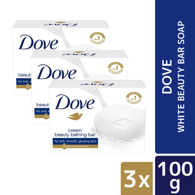 Dove Beauty Bar Soap White 100g (Bundle of 3)