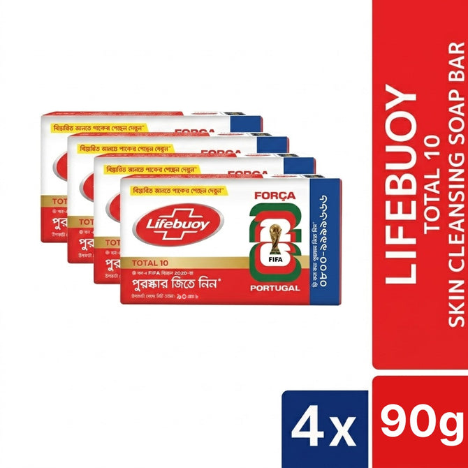 Lifebuoy Skin Cleansing Soap Bar Total 90g (Bundle of 4)