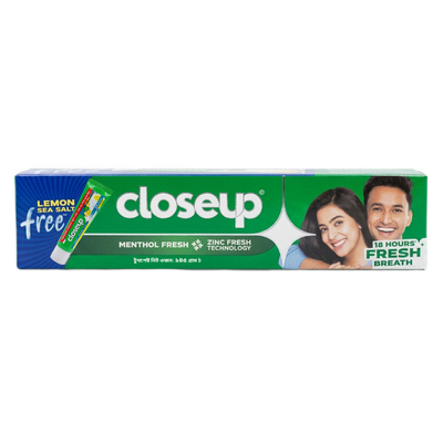 Closeup Toothpaste Menthol Fresh 145g With 15g Lemon Sea Salt Free