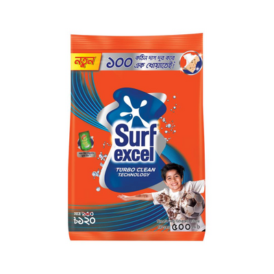 Surf Excel Synthetic Laundry Detergent Powder 500g With Vim Liquid 75ml Free