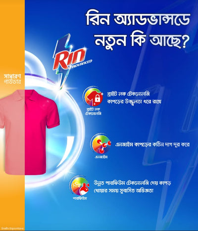 Rin Advanced Synthetic Laundry Detergent Powder 400g