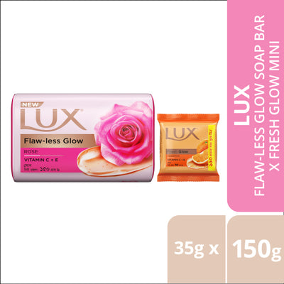 Lux Soap Bar Flaw Less Glow 150g With Fresh Glow 35g Free