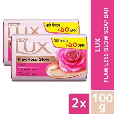 Lux Soap Bar Flaw Less Glow 100g Combo Pack 2pcs