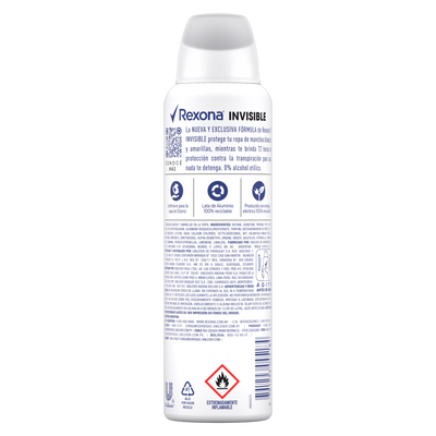 Rexona Invisible Antitranspirante Aerosol (imported )(UI) 150ml