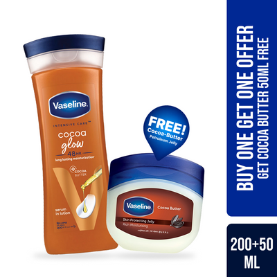 Buy Vaseline Lotion Cocoa Glow 200ml Get Cocoa Butter Jelly 50ml Free