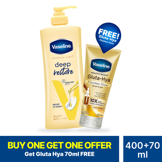 Buy Vaseline Lotion Deep Restore 400ml Get Gluta Hya Flawless Glow 70ml Free