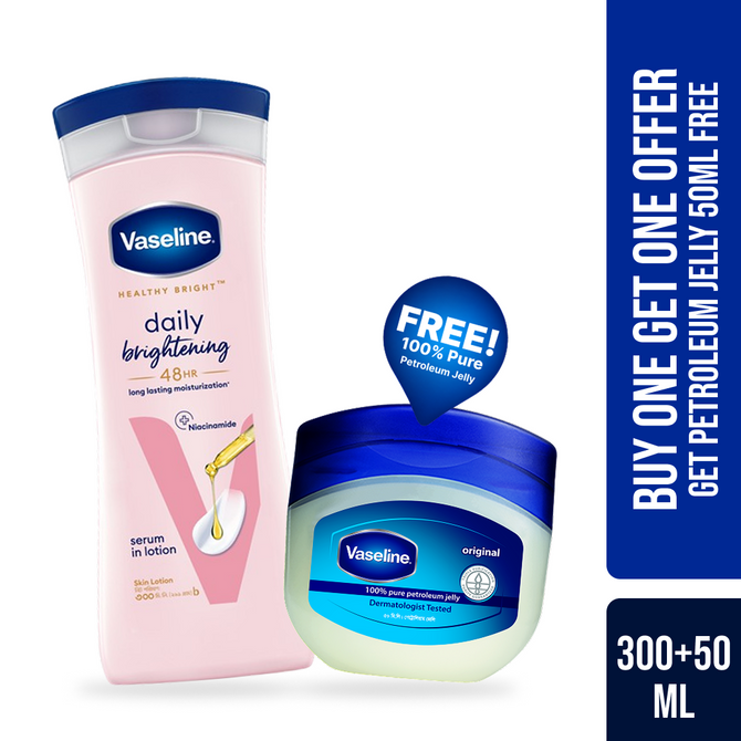 Buy Vaseline Lotion Healthy Bright 300ml Get Petroleum Jelly 50ml Free