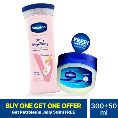 Buy Vaseline Lotion Healthy Bright 300ml Get Petroleum Jelly 50ml Free