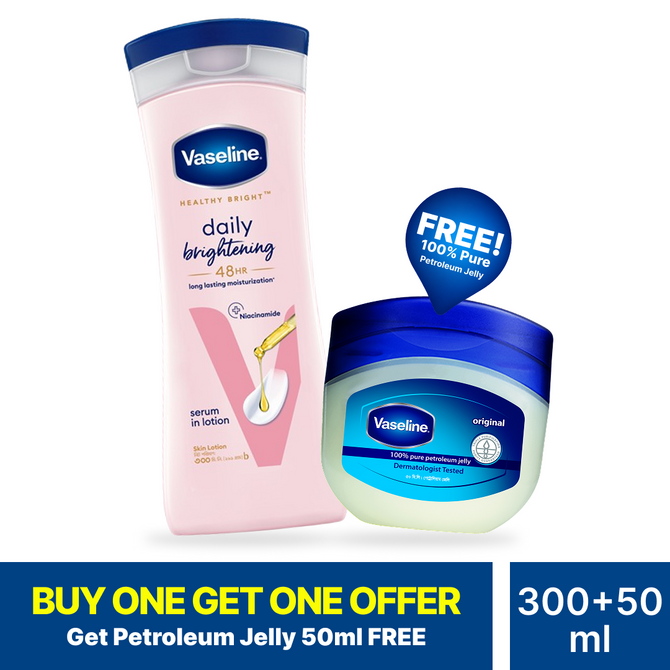 Buy Vaseline Lotion Healthy Bright 300ml Get Petroleum Jelly 50ml Free