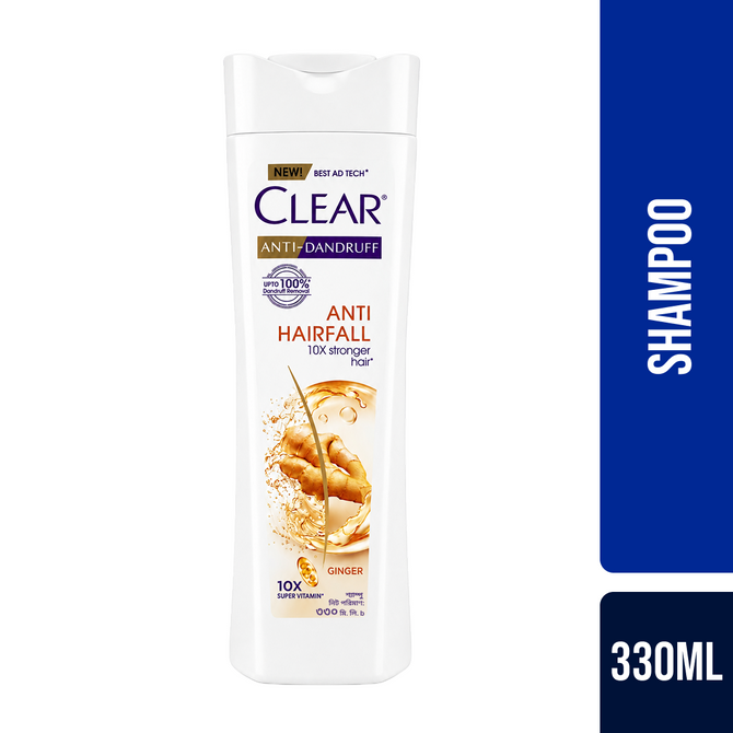 Clear Shampoo Anti Hairfall Anti Dandruff 330ml