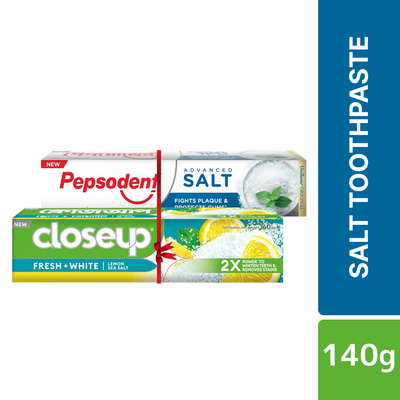 Closeup & Pepsodent Salt Toothpaste 140g Combo Pack