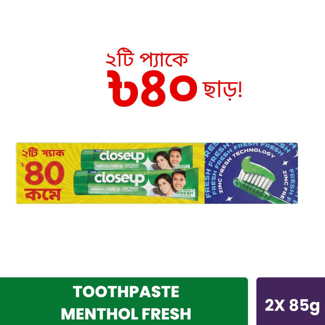 Closeup Toothpaste Menthol Fresh (Twin Pack 2X85g)