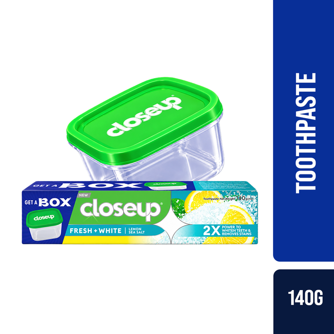 Closeup Toothpaste Lemon Sea Salt 140g Get A Box Free