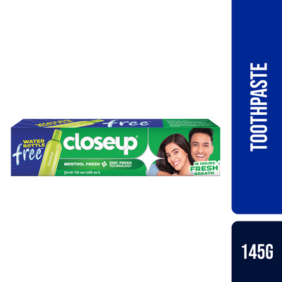 Closeup Toothpaste Menthol Fresh 145g Water Bottle Free