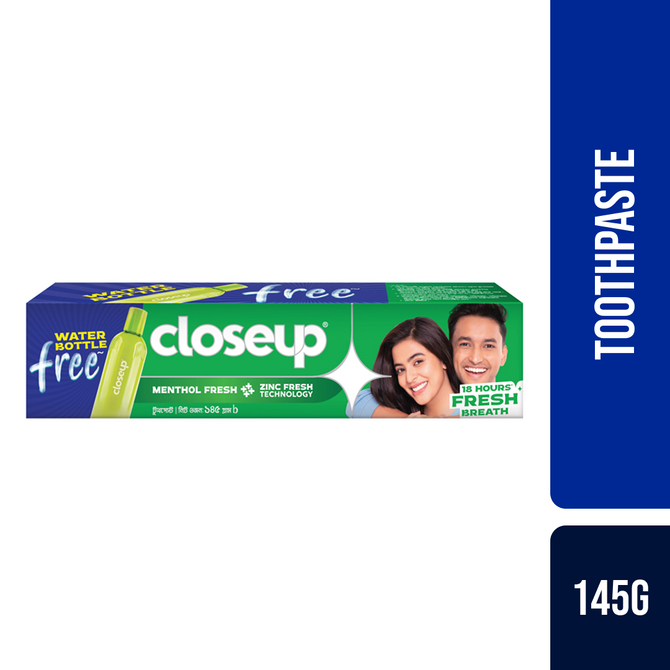 Closeup Toothpaste Menthol Fresh 145g Water Bottle Free