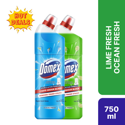 Domex Toilet Cleaning Liquid Lime & Ocean Fresh 750ml Combo Pack