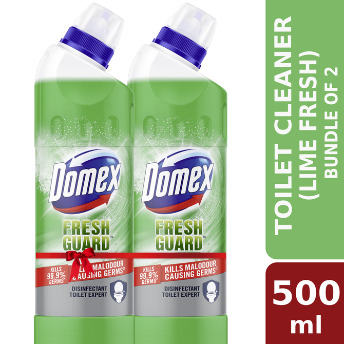 Domex Toilet Cleaning Liquid Lime Fresh 500ml Get a Mug Free (Bundle of 2)