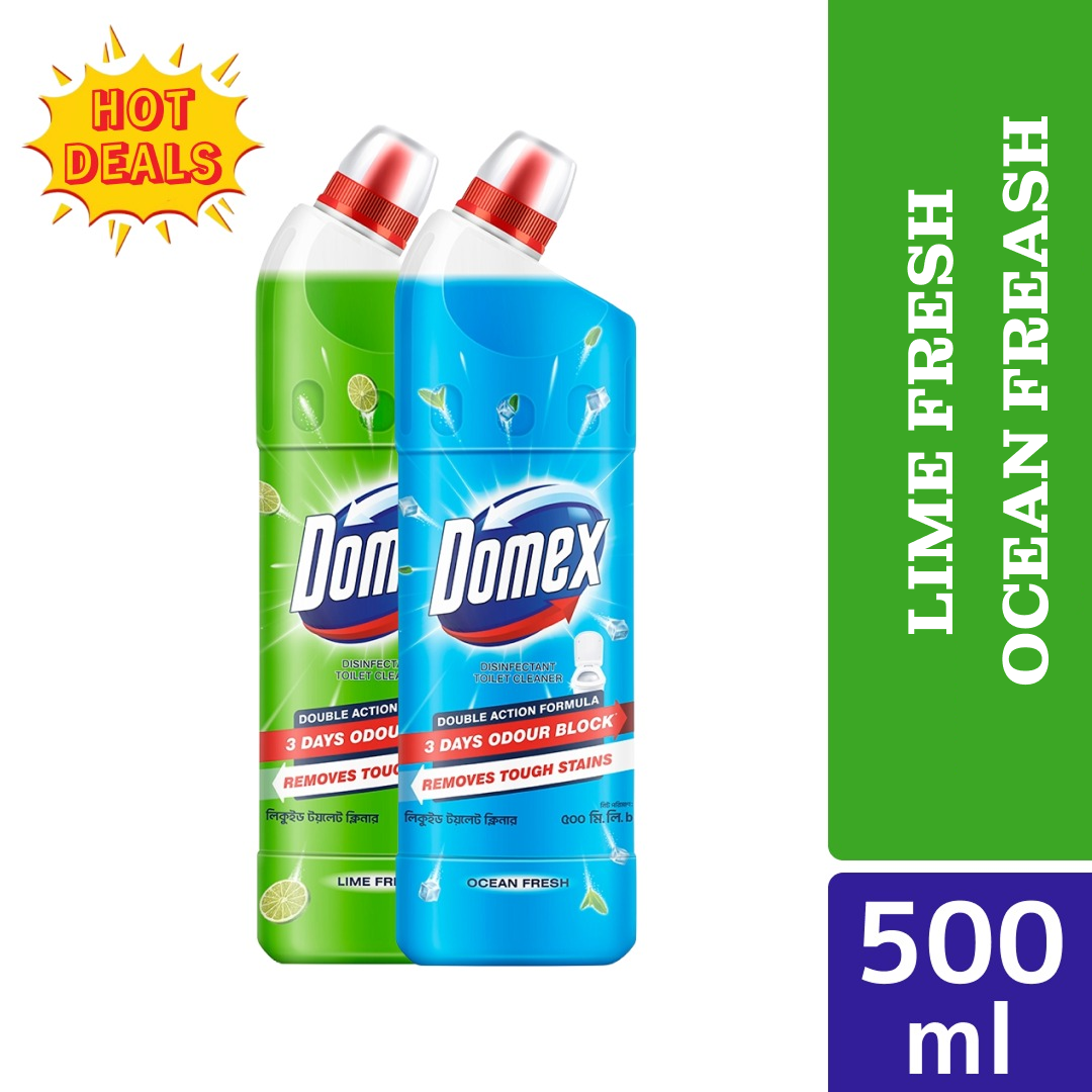 Domex Toilet Cleaning Liquid Lime & Ocean Fresh 500ml Combo Pack