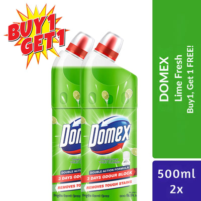 Domex Toilet Cleaning Liquid Lime Fresh 500ml Buy 1 Get 1 Free