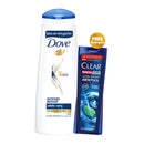 Dove Shampoo Intense Repair 330ml With 79ml Clear Men Shampoo Free