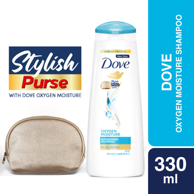 Dove Shampoo Oxygen Moisture 330ml Stylish Purse Free