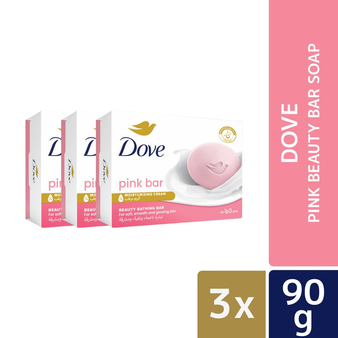 Dove Beauty Bar Soap Pink 90g (Bundle of 3)