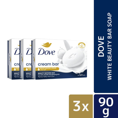 Dove Beauty Bar Soap White 90g (Bundle of 3)