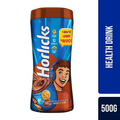 Horlicks Chocolate Flavour Jar 500g (Powder Drink)
