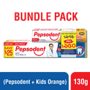 Pepsodent Germi-Check With Kids Orange Toothpaste 130gm (Bundle Pack)