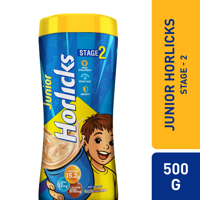 Junior Horlicks Health and Nutrition Drink Stage-2 Jar 500g (Powder Drink)
