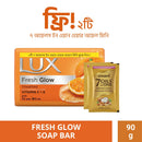 Lux Soap Bar Fresh Glow Tangerine & Vitamin C + E 90g (Free 2pcs Hair Oil Mini Pack)